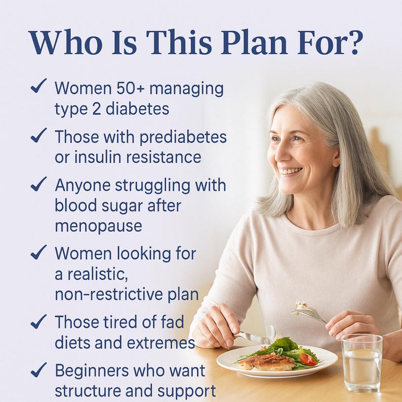 Diabetic Diet Plan for Women Over 50.menopause-safe 7-day Meal Plan ...