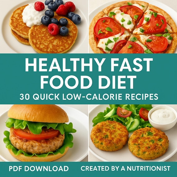 Low Calorie Fast Food Recipes| Healthy Weight Loss Cookbook + Printable Meal Guide | Easy Fast Food Diet for Busy People|Fast food nutrition