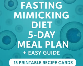 Fasting Mimicking Diet Recipe Card+ Bonus Weight Loss Tracker | Printable Meal Plan, Healthy Recipes | FMD Healthy Meal Kit| Slimming Bundle