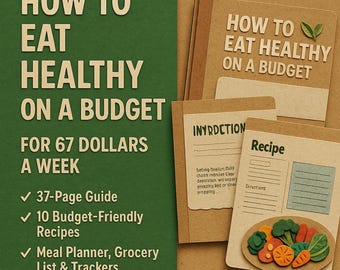 Comidas bajas en calorías y económicas: 37 páginas. Recetas para bajar de peso. Guía con recetas saludables, planificador de comidas, lista de la compra y rastreadores. Oferta del Día de la Madre.
