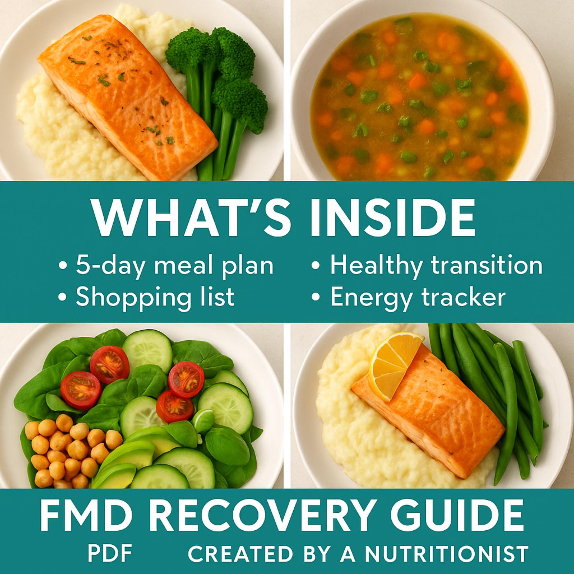 Transitional Diet Fasting Mimicking Diet Aftercare PDF | Post-fmd 5-day Meal Plan ...