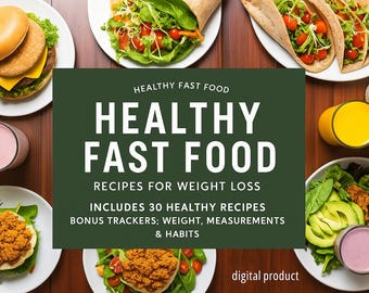 Ebook de 30 recetas para bajar de peso. Comidas rápidas y saludables. 30 recetas nutritivas y fáciles + Registros adicionales: peso, medidas y hábitos. PDF digital.