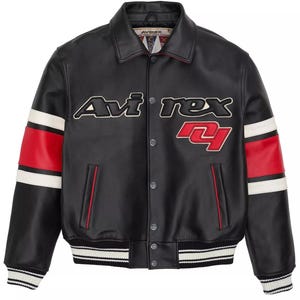 Handmade Men&#39;s New Avirex Real Leather Bomber Classic American Flight Leather Jacket – Stylish Retro Outerwear Gift for Him