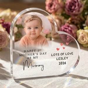 Placa acrílica personalizada para el Día de la Madre, regalo para el primer Día de la Madre, bloque acrílico con foto personalizada para mamá, regalo de Baby
