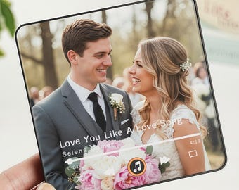 Custom Fridge Magnet Music Album, Music Fridge Magnet, Play Whole Song/MP3 Music Box, Custom Photo Album Cover Photo Gift For Couple