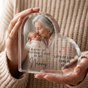Placa acrílica personalizada para el Día de la Madre, regalo para el primer Día de la Madre, bloque acrílico con foto personalizada para mamá, regalo de Baby imagen 8