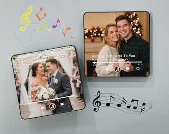 Personalized Music Gift Fridge Magnet, Custom Photo Music Box, Music Box Play Song Gift,Valentines Day Gift,Anniversary Gift,Gift For Couple