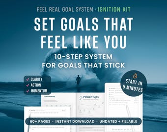 Goal Planner & Tracker | 10-Step Goal Setting System | Life Reset | Printable Fillable PDF