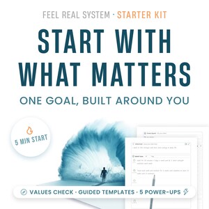 Kit de inicio para objetivos SMART / Planificador de objetivos, plan de acción y hoja de trabajo sobre valores / PDF imprimible