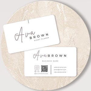 Modèle carte de visite QR Code, carte modifiable CANVA, téléchargement immédiat, cartes de visite imprimable à faire soi-même