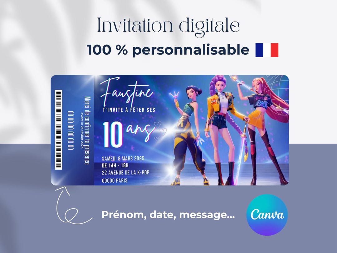 Invitation D anniversaire KPop Demon Hunters Modifiable Mod le Canva invitation-d-anniversaire-kpop-demon-hunters-modifiable-mod-le-canva