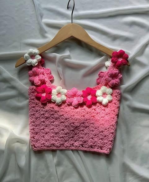 3d Flowers Crop Top - Etsy