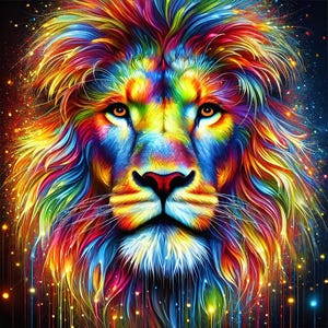 Lion Head Face, Digital AI Art , Wall Art, Modern Safari Animal, Wall Art Print, Digital Wall Art Print, Home Decor Wall Art