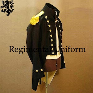 Authentic British Naval Tailcoat | Midshipman Captain Jacket, Colonial British Naval Jacket, Captain Naval Coat, British Black Wool Coat