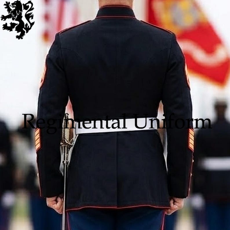 Side Button Uniform US Marine Corps Uniform | Naval Ceremonial Officer Attire Navy Blue ...