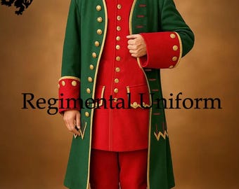 Uniforme de la Guerra de la Independencia de la década de 1770: abrigo de lana verde de recreación colonial británica