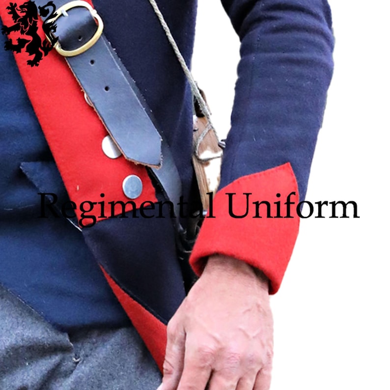American Revolutionary War Continental Army Coat Costume Navy Blue Wool - Historical Uniform Colonial American Soldier Costumes Army Jacket Sleeve Side
