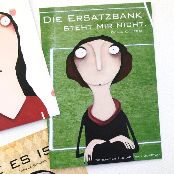 10er Karten-Set "Schlimmer als die Frau Goretzki" 10 Postkarten Grußkarten lacaluna Geburtstagskarten Kunstpostkarten