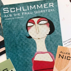 Postkarten 10er Karten-Set Schlimmer als die Frau Goretzki Kunstpostkarten Grußkarten Geburtstagskarten lacaluna Sprüchekarten imagen 1