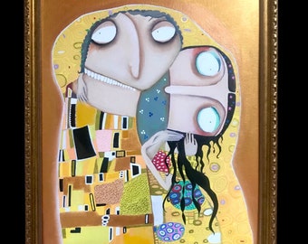 At the orthopedist's. Inspired by Gustav Klimt. lacaluna acrylic painting art old masters