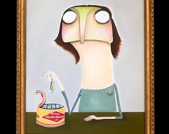 Der Surströmming lacaluna Acrylbild Kunst Malerei alte Meister  Kunstkalender Gemälde Portrait Bilderrahmen