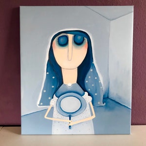 Irmi Franzkowiak acrylic painting 58cm x 68 cm Lacaluna painting wedding bride portrait wedding picture wedding photo wedding gift marriage