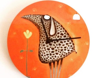 Woll-Uhr Edyta Krabellus Wanduhr Küchenuhr lacaluna