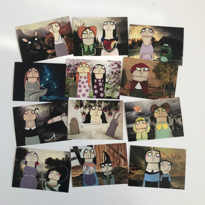 Kunstpostkarten im 12er Märchen-Set Postkarten. Geburtstagskarten Grußkarten Glückwunschkarten lacaluna image 2