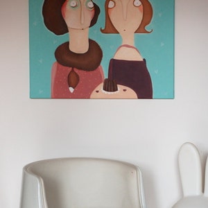 Eleonore Bartsch with misses Kasube to gossip 70 x 80 cm acrylic painting image 3