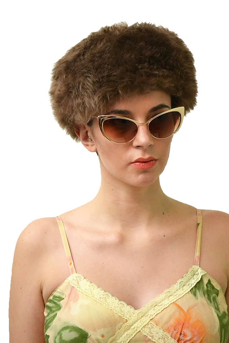Vintage Fur Shag Hag Russian Pillbox Hat // M Etsy