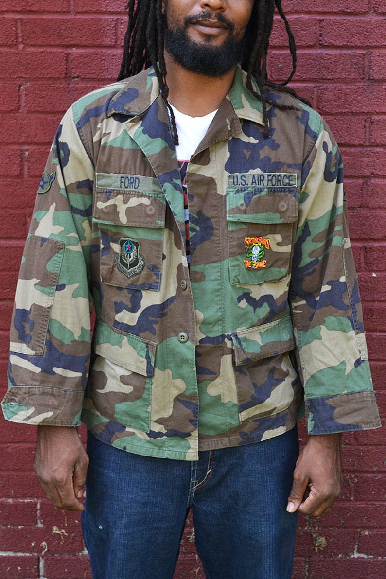 Vintage Renewed Camouflage Patched US Air Force Jacket // M - Etsy