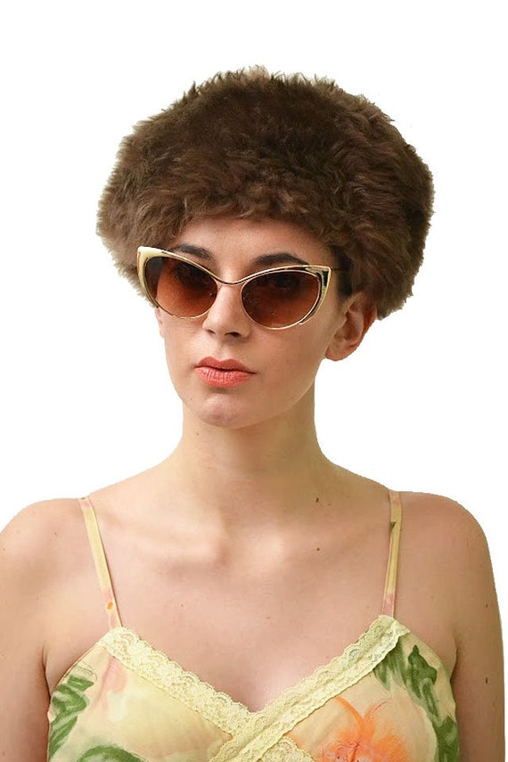 Vintage Fur Shag Hag Russian Pillbox Hat // M - image 3
