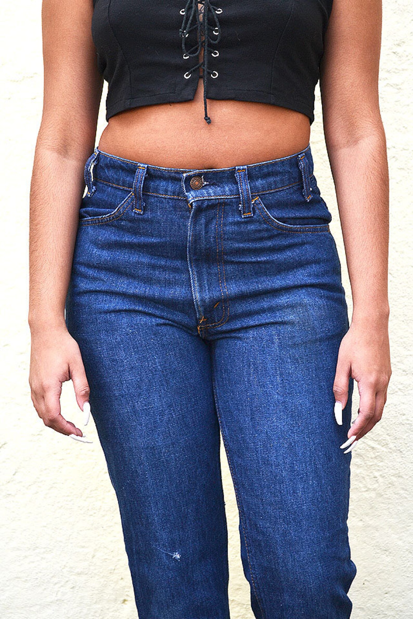Vintage LEVIS Frayed Hem High Waisted Denim Jeans // Sm - Etsy
