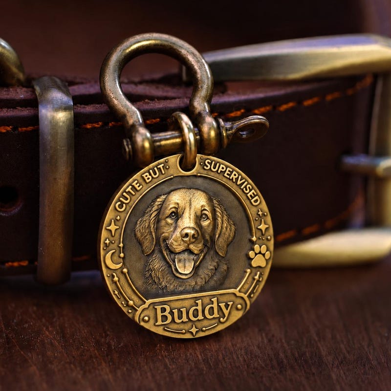 Dog Tag Engraved Portrait - Etsy