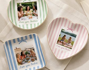 Personalisierte Foto-Schmuckschale, Geschenk für die beste Freundin, Schmuckschale für Brautjungfern, Erinnerungsgeschenk für Freundschaft, Geschenk zum Geburtstag oder Jahrestag
