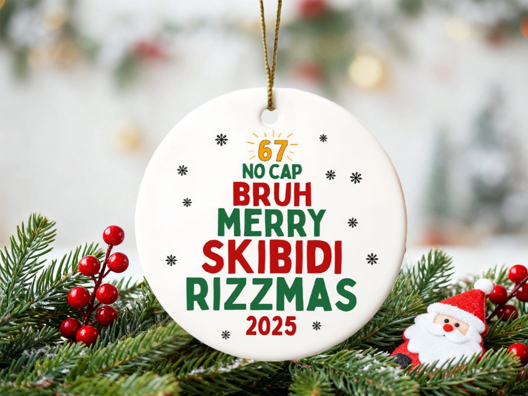Ornament Rizz Gen Z Teen Slang Christmas Ornament, Skibidi Ohio Rizz Sigma Toilet ...