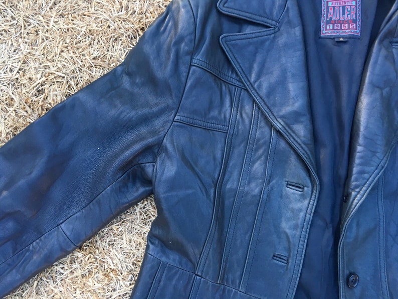 Vintage Adler Black Soft Lambskin Leather Jacket Xl