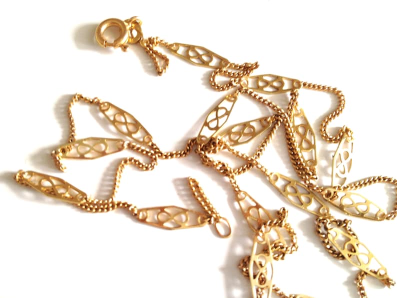 Vintage Italian 585 Yellow 14K Gold 23 Necklace Infinity Etsy