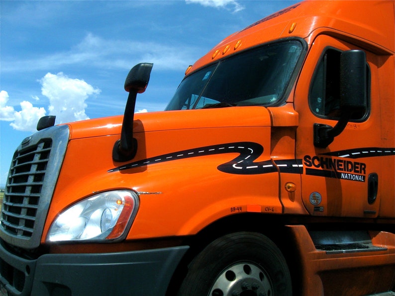 Big Rigs /& Blue Skies Photo Greeting Card Orange Big Rig Original Photography Father/'s Day Blank Note Card
