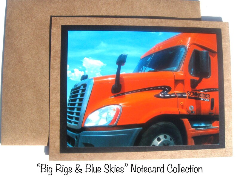 Big Rigs /& Blue Skies Photo Greeting Card Orange Big Rig Original Photography Father/'s Day Blank Note Card