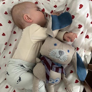 Handmade Linen Bunny: Waldorf Inspired Baby Plush Toy