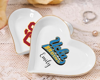 Personalized University Trinket Ring Dish Custom College Jewelry Dish with Names Jewelry Storage Graduation Gift for Her College Dorm Decor