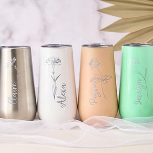 Bridesmaid Champagne Tumbler,Champagne Flute,Personalized Party Favors Champagne Tumbler,Custom Name Bridesmaid Tumbler,Bridesmaid Gift