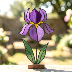 Mönster för irisfärgat glas, solfångare med blommotiv för nybörjare (PDF, SVG)