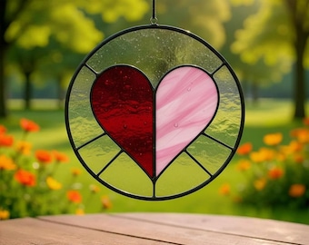 Love Heart Stained Glass Pattern – Valentine's Day Suncatcher (Pdf Svg Png)