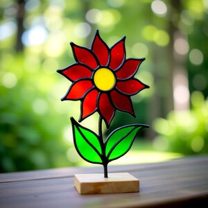Helenium Flower Stained Glass Pattern Digital Download, DIY Suncatcher, Home Decor Gift, Stained Glass Art, Pdf Svg Png Jpg