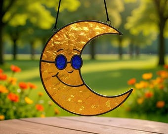 Moon Stained Glass Pattern – Suncatcher, Instant Download (Pdf Svg Png)