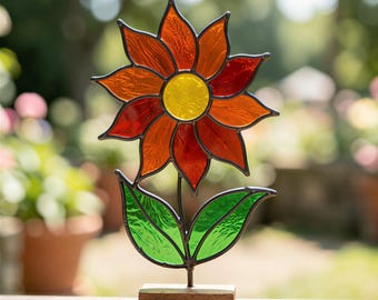Helenium Flower Suncatcher Stained Glass Pattern (Digital Download)