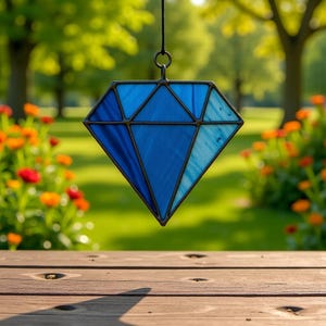 Diamond Stained Glass Patterns Beginner Kit, Crystal Suncatcher, Diamond Decor (PDF, SVG, PNG)