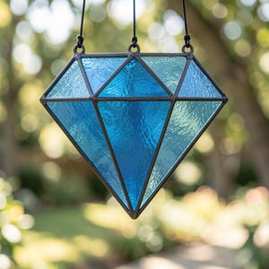 Diamond Stained Glass Patterns Beginner Kit, Crystal Suncatcher, Diamond Decor (PDF, SVG, PNG)
